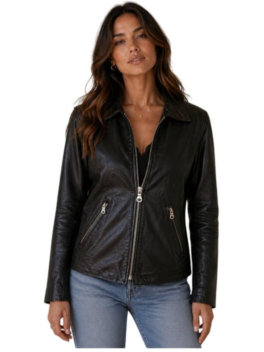 Andrew Marc Additions Black Leather Jacket - Size XS